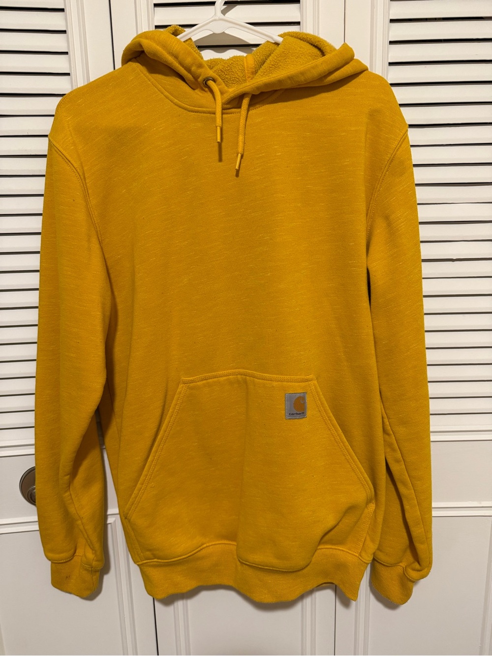 Carhartt Men’s Mustard Yellow Hooded Pullover Sweatshirt